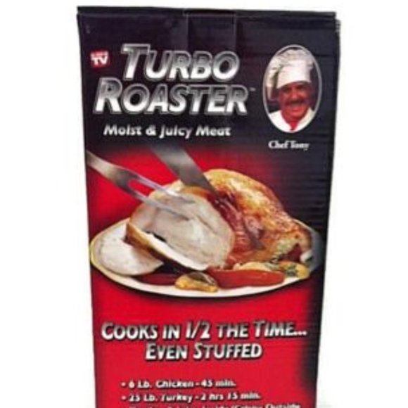 Turbo Roaster Chef Tony Cooks Chicken & Turkey In Half The Time New - Picture 5 of 8